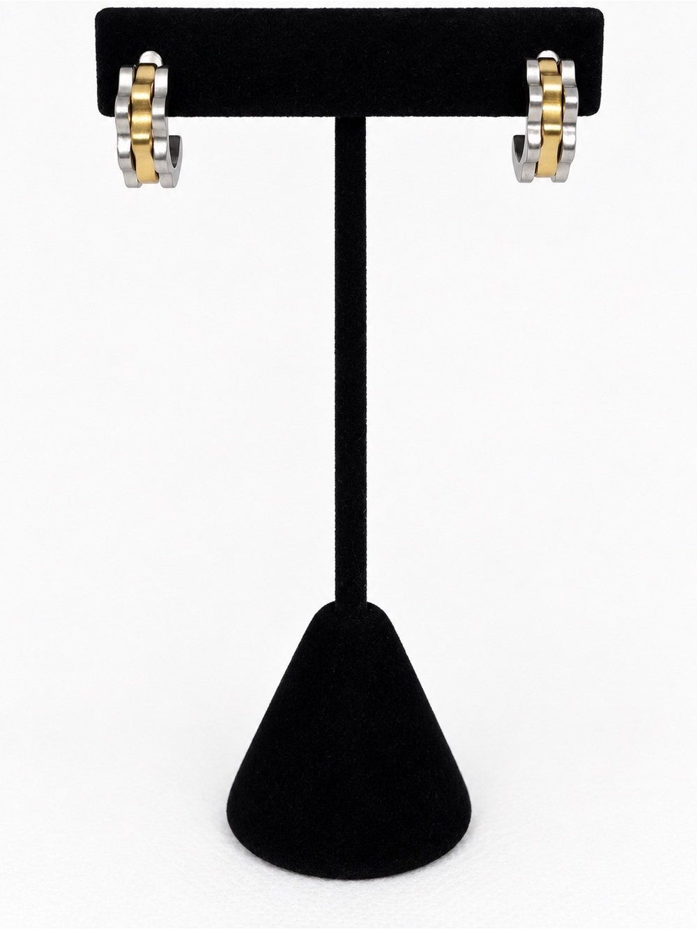 Ela Noelle Two-Tone Watch Band Hoop Earrings